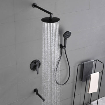 Shower Faucet Set with Tub Spout Luxury Tub Shower Faucet Combo Set with 9 inches Shower Head and Handheld Shower Bathroom Shower Valve Trim Kit Shower Fixture
